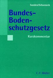 Cover of: Bundes-Bodenschutzgesetz: Kurzkommentar