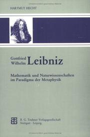 Cover of: Gottfried Wilhelm Leibniz by Hartmut Hecht