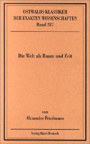 Cover of: Die Welt als Raum und Zeit.