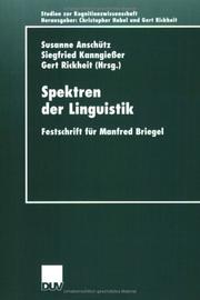 Cover of: Spektren der Linguistik: Festschrift für Manfred Briegel