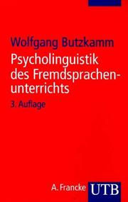 Cover of: Psycholinguistik des Fremdsprachenunterrichts. Von der Muttersprache zur Fremdsprache.