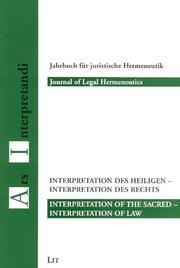 Cover of: Interpretation of the Sacred--Interpretation of Law