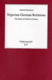 Cover of: Nigerian-German relations | Adeolu Durotoye