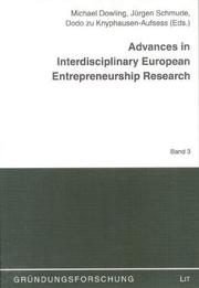 Cover of: Advances in Interdisciplinary European Entrepreneurship Research (Grundungsforschung) by 