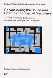 Cover of: Reconsidering the Boundaries Between Theological Disciples: Theolog: Research and Science (Theology: Research and Science) by 