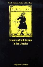 Cover of: Zensur und Selbstzensur in der Literatur