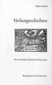 Cover of: Verlustgeschichten: Peter Handkes Poetik der Erinnerung