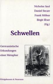Cover of: Schwellen: germanistische Erkundungen einer Metapher