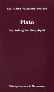 Cover of: Plato by Karl-Heinz Volkmann-Schluck