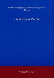 Cover of: Linguistische Poetik by Swetlana Mengel & Valentina Vinogradova (Hrsg.).