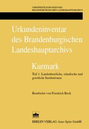 Urkundeninventar des Brandenburgischen Landeshauptarchivs by Brandenburgisches Landeshauptarchiv