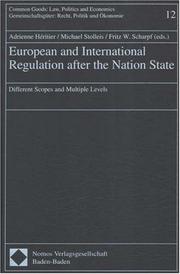 Cover of: European And International Regulation After the Nation State: Different Scopes And Multiple Levels
