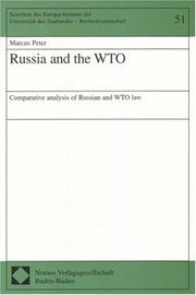 Cover of: Russia And the Wto: Comparative Analysis of Russian And Wto Law