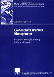 Cover of: Content Infrastructure Management: Results of an Empirical Study in the Print Industry