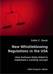 Cover of: New Whistleblowing Regulations in the USA | Falko, C. Daub