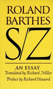 Cover of: S/Z by Roland Barthes