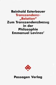 Cover of: Transzendenz-"Relation": zum Transzendenzbezug in der Philosophie Emmanuel Levinas'