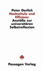 Cover of: Hochschule und Effizienz by Peter Gerlich