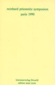 Reinhard Priessnitz Symposion, Paris 1990 by Reinhard Priessnitz Symposion (1990 Paris, France)