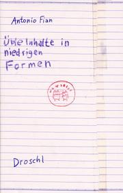 Cover of: Üble Inhalte in niedrigen Formen: Gedichte