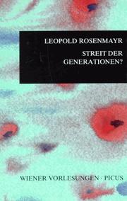 Cover of: Streit der Generationen? by Leopold Rosenmayr