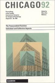 Cover of: The Transcendent Function: Individual and Collective Aspects : Proceedings of the Twelfth International Congress for Analytical Psychology Chicago,