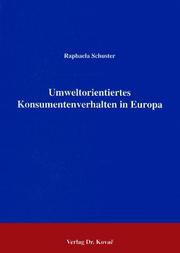 Cover of: Umweltorientiertes Konsumentenverhalten in Europa