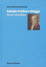 Cover of: Adolph Freiherr Knigge: neue Studien