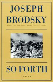 Cover of: So Forth by Joseph Brodsky