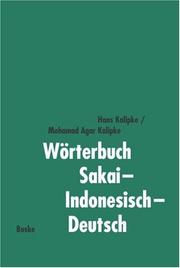 Wörterbuch Sakai-Indonesisch-Deutsch by Hans Kalipke