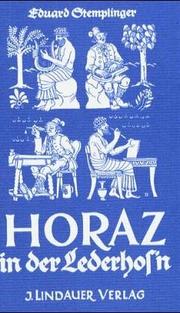 Cover of: Horaz in der Lederhos'n by Eduard Stemplinger