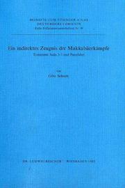 Cover of: Ein indirektes Zeugnis der Makkabäerkämpfe by Götz Schmitt