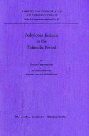 Cover of: Babylonia Judaica in the Talmudic Period by A'haron Oppenheimer