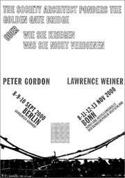 Cover of: Lawrence Weiner by Peter Gordon, Lawrence Weiner