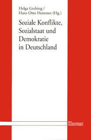 Cover of: Soziale Konflikte, Sozialstaat und Demokratie in Deutschland by Helga Grebing, Hans Otto Hemmer (Hg.).