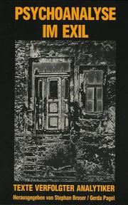 Cover of: Psychoanalyse im Exil by herausgegeben von Stephan Broser und Gerda Pagel.