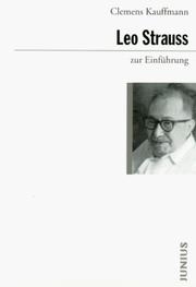 Cover of: Leo Strauss zur Einführung