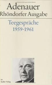 Cover of: Teegespräche 1959-1961 by Konrad Adenauer