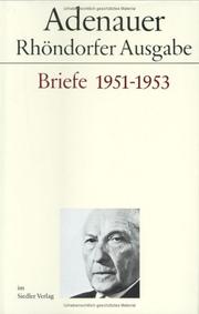 Cover of: Briefe, 1951-1953 by Konrad Adenauer