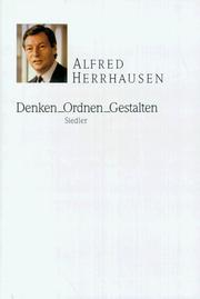 Cover of: Denken, Ordnen, Gestalten: Reden und Aufsätze