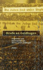 Cover of: Briefe an Goldhagen by eingeleitet und beantwortet von Daniel Jonah Goldhagen.
