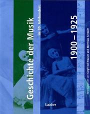 Cover of: Geschichte der Musik im 20. Jahrhundert, 1900-1925