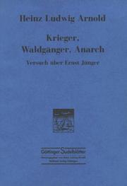 Cover of: Krieger, Waldgänger, Anarch: Versuch über Ernst Jünger