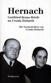 Cover of: Hernach: Gottfried Benns Briefe an Ursula Ziebarth