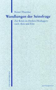 Cover of: Wandlungen der Seinsfrage by Rainer Thurnher