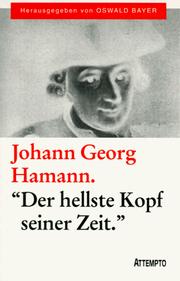 Cover of: Johann Georg Hamann: "der hellste Kopf seiner Zeit"
