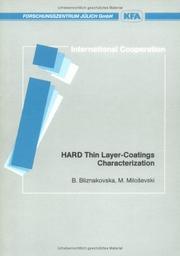 Cover of: Analysis methods and techniques for hard thin layer-coatings characterization: in particular on titanium nitride