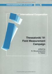 Cover of: Thessaloniki '91 field measurement campaign by edited by N. Moussiopoulos and G. Kaiser.