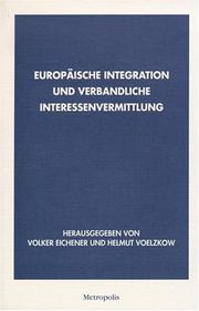 Cover of: Europäische Integration und verbandliche Interessenvermittlung