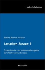 Cover of: Leviathan Europa?: föderalistische und institutionelle Aspekte der Staatswerdung Europas